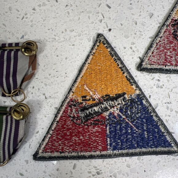 Vintage WWII Army HQ Headquarters Armored Division Patch & Military Bar Ribbons‎ - Picture 8 of 9